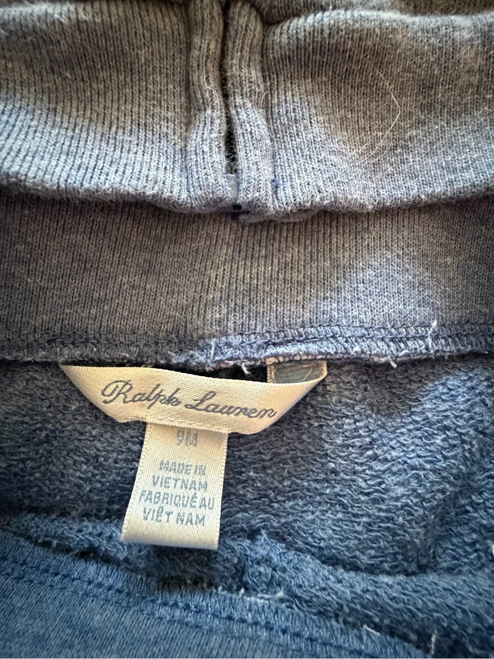 Ralph Lauren 6-9 month Blue Hooded Zip-Up Sweatshirt and Pants Set